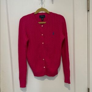 Polo by Ralph Lauren Fuchsia Cable Knit Cardigan Girls, size 8